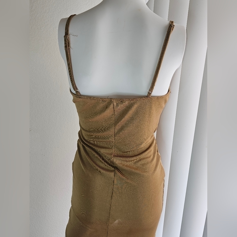 Womens Dress Size S  Gold Draped Cowl Neck - Picture 8 of 12